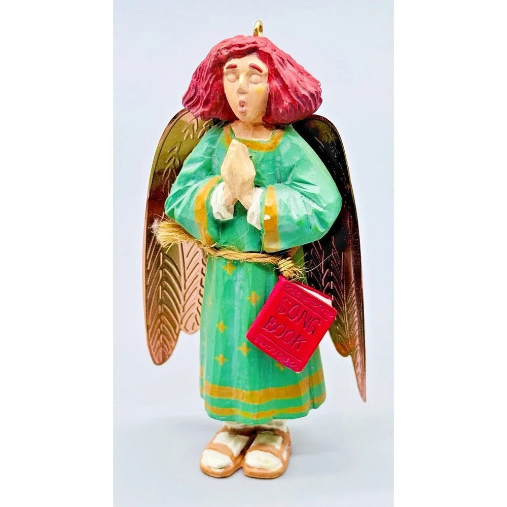 Hallmark Keepsake Folk Art Americana Santa Angel Fetching the Firewood Lot of 3‎